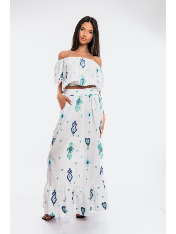 σετ τοπ και φουστα άσπρο σε προσφορά