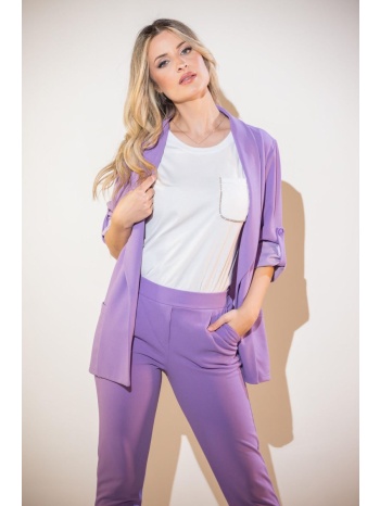 σετ κοστουμι σακακι και παντελονι λιλά