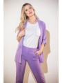 σετ κοστουμι σακακι και παντελονι λιλά