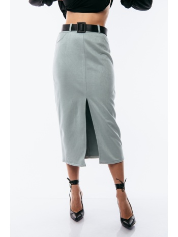 φουστα midi με ζωνη και ανοιγμα βεραμάν σε προσφορά