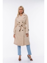 καπαρντινα με κουμπια και ζωνη μπεζ