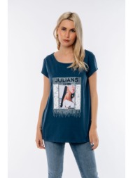 μπλουζα με σταμπα μπλε