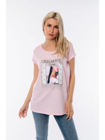 μπλουζα με σταμπα ροζ σε προσφορά