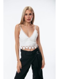 μπλουζα τοπ δαντελα άσπρο