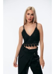 μπλουζα τοπ δαντελα μαύρο