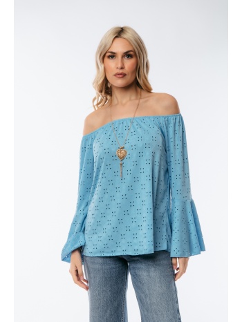 μπλουζα εξω ωμοι και κρεμαστο σιέλ σε προσφορά