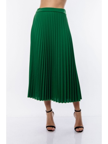 φουστα midi με πιετες πράσινο σε προσφορά