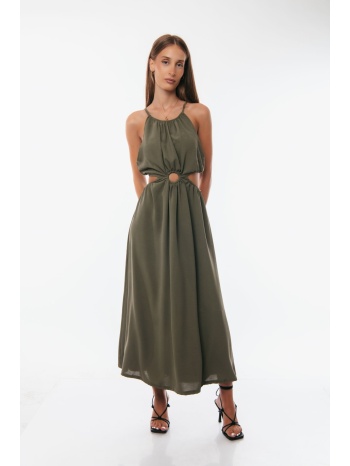 φορεμα μακρυ με κρικακι χάκι σε προσφορά