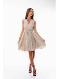 φορεμα κρουαζε κοντο μπεζ