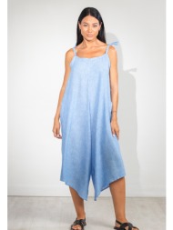 φορμα καπρι με τσεπες λινη μαύρο