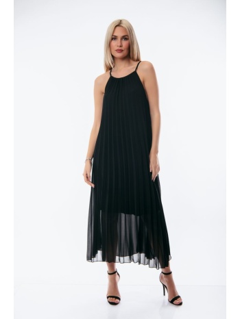 φορεμα αμανικο πλισε μαύρο σε προσφορά
