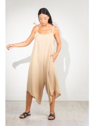 φορμα καπρι με τσεπες λινη μπεζ