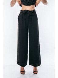 παντελονι με ζωνη και λαστιχο στην μεση μαύρο