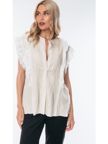 πουκαμισο με δαντελα μπεζ σε προσφορά