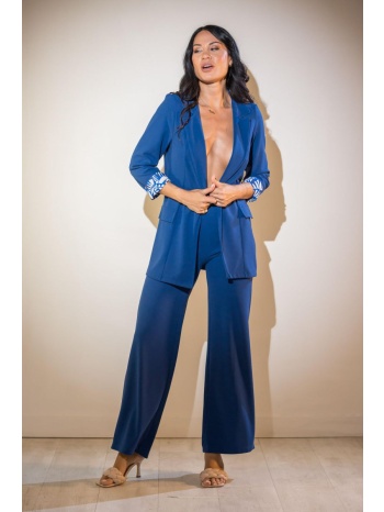 σακακι με επενδυση στο μανικι μπλε σε προσφορά