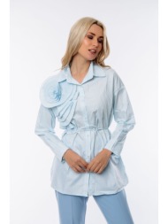 πουκαμισο με λουλουδι σιέλ