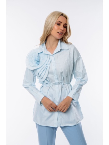 πουκαμισο με λουλουδι σιέλ σε προσφορά