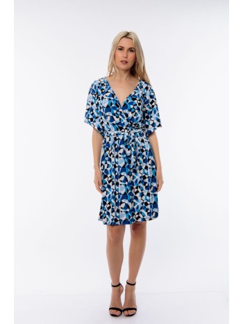 φορεμα κοντο εμπριμε με ζωνη μπλε σε προσφορά