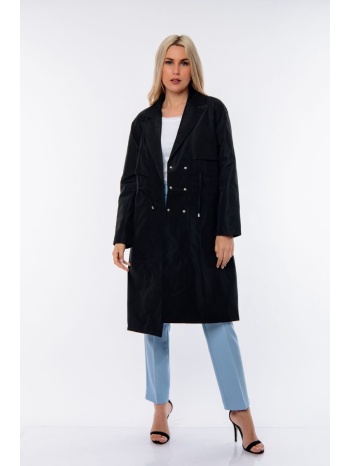 καπαρντινα με κουμπια και λαστιχο μαύρο σε προσφορά