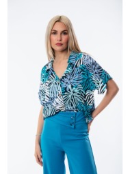 πουκαμισο εμπριμε με κοντο μανικι σιέλ