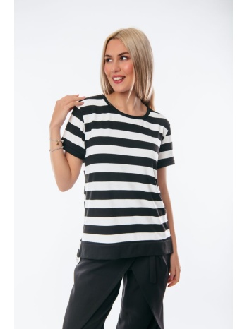 μπλουζα λαιμοκοψη ριγε μαύρο σε προσφορά