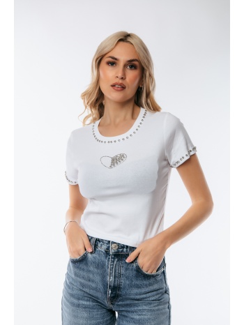 τοπ με στρας άσπρο σε προσφορά