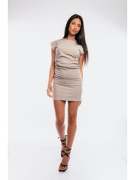 φορεμα κοντο μπεζ μπεζ