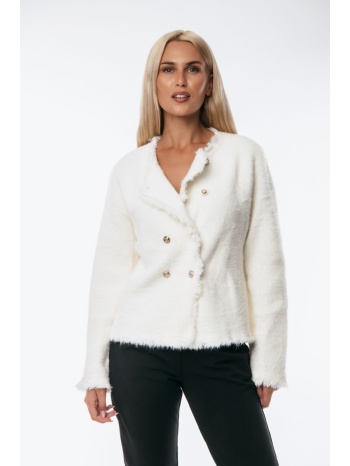 ζακετα με χρυσα κουμπια ασπρη άσπρο σε προσφορά
