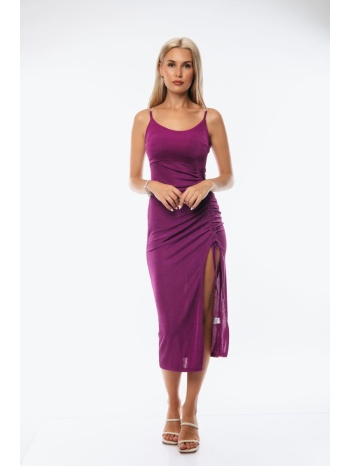 φορεμα lurex με ανοιγμα στο ποδι ματζεντα ματζέντα σε προσφορά