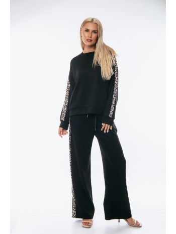 σετ τοπ με παντελονα λεοπαρ μπεζ μαύρο σε προσφορά