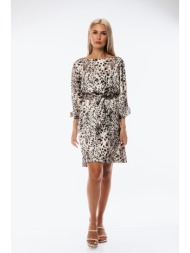 φορεμα λεοπαρ με ζωνη μαύρο