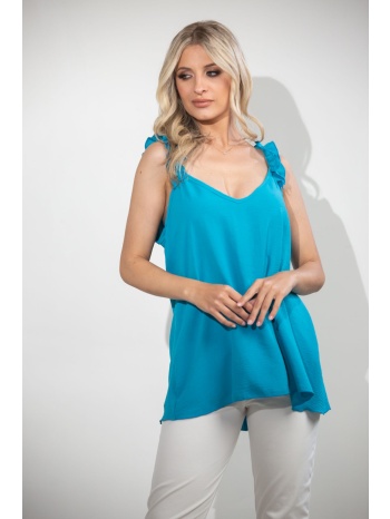 μπλουζα τιραντα με βολαν ασπρο σε προσφορά