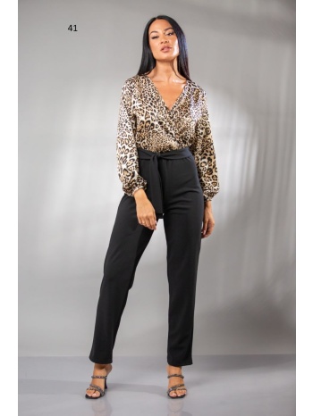 φορμα ολοσωμη με ζωνη σατεν με κρεπ μαύρο σε προσφορά