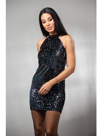 φορεμα αμανικο κοντο παγιετα μπλε σε προσφορά