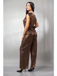παντελονι με λαστιχο lurex μπρονζέ