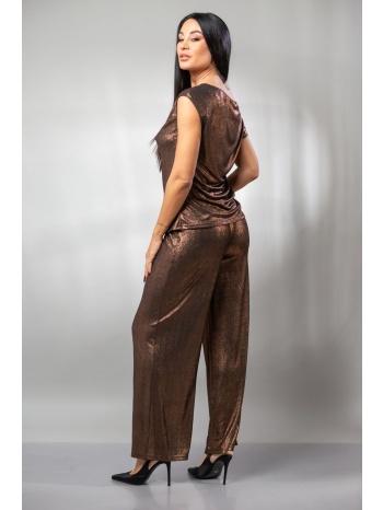 παντελονι με λαστιχο lurex μπρονζέ σε προσφορά