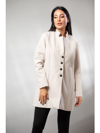 παλτο κοντο με τσεπες και κουμπια εκρού σε προσφορά