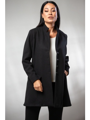 παλτο κοντο με τσεπες και κουμπια μαύρο σε προσφορά