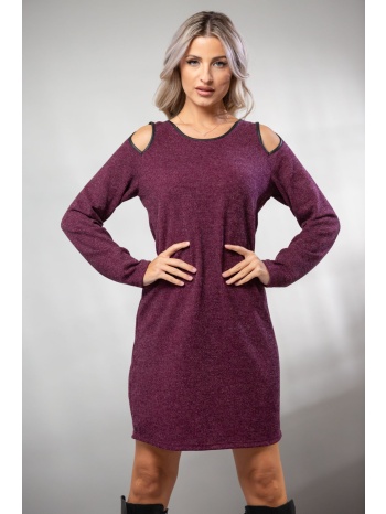 φορεμα με ανοιγματα στους ωμους ματζέντα σε προσφορά