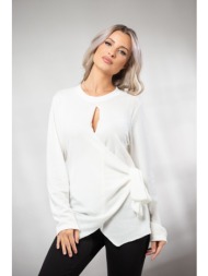 μπλουζα κρουαζε με δεσιμο εκρού