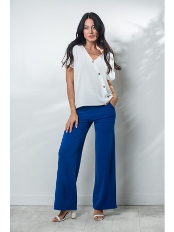 παντελονα ψηλομεση καμπανα ελαστικη μπλε ρουά