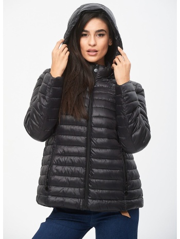 μπουφαν κοντο με κουκουλα που αφαιρειται μαύρο σε προσφορά