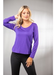 μπλουζα λαιμοκοψη μοβ