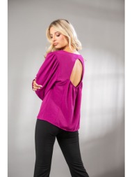 μπλουζα με πιετες και ανοιγμα στην πλατη ματζέντα