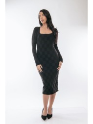 φορεμα midi με τετραγωνα ...