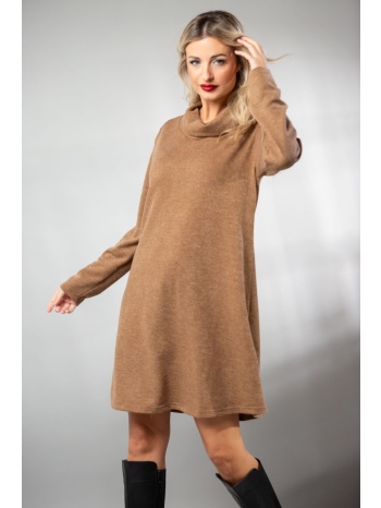 φορεμα με ξεχειλωτο γιακα ζιβαγκο μπεζ σε προσφορά