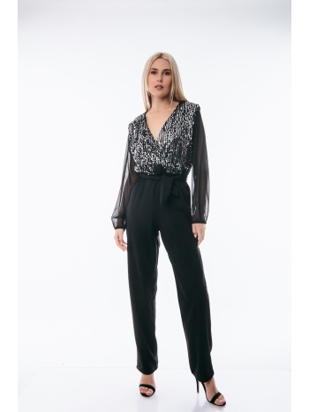 φορμα ολοσωμη παγιετα με ζωνη ασημί σε προσφορά