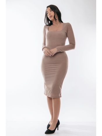 φορεμα midi μπεζ σε προσφορά