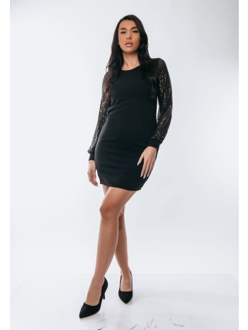 φορεμα konto με παγιετα μανικι μαύρο σε προσφορά