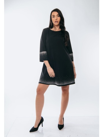 φορεμα με στρας λεπτομερειες μαύρο σε προσφορά